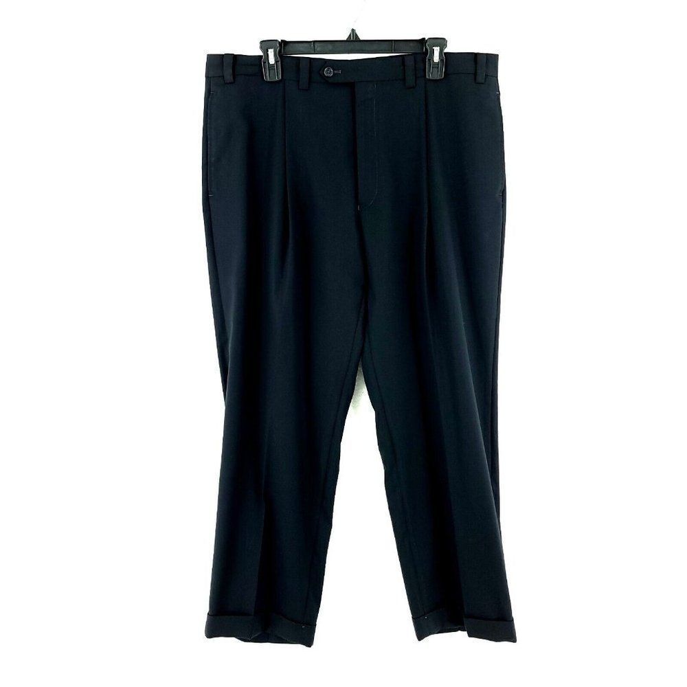Joseph Abboud Blue Pleated Cuffed Mid‎ Rise Dress Pants 38/28